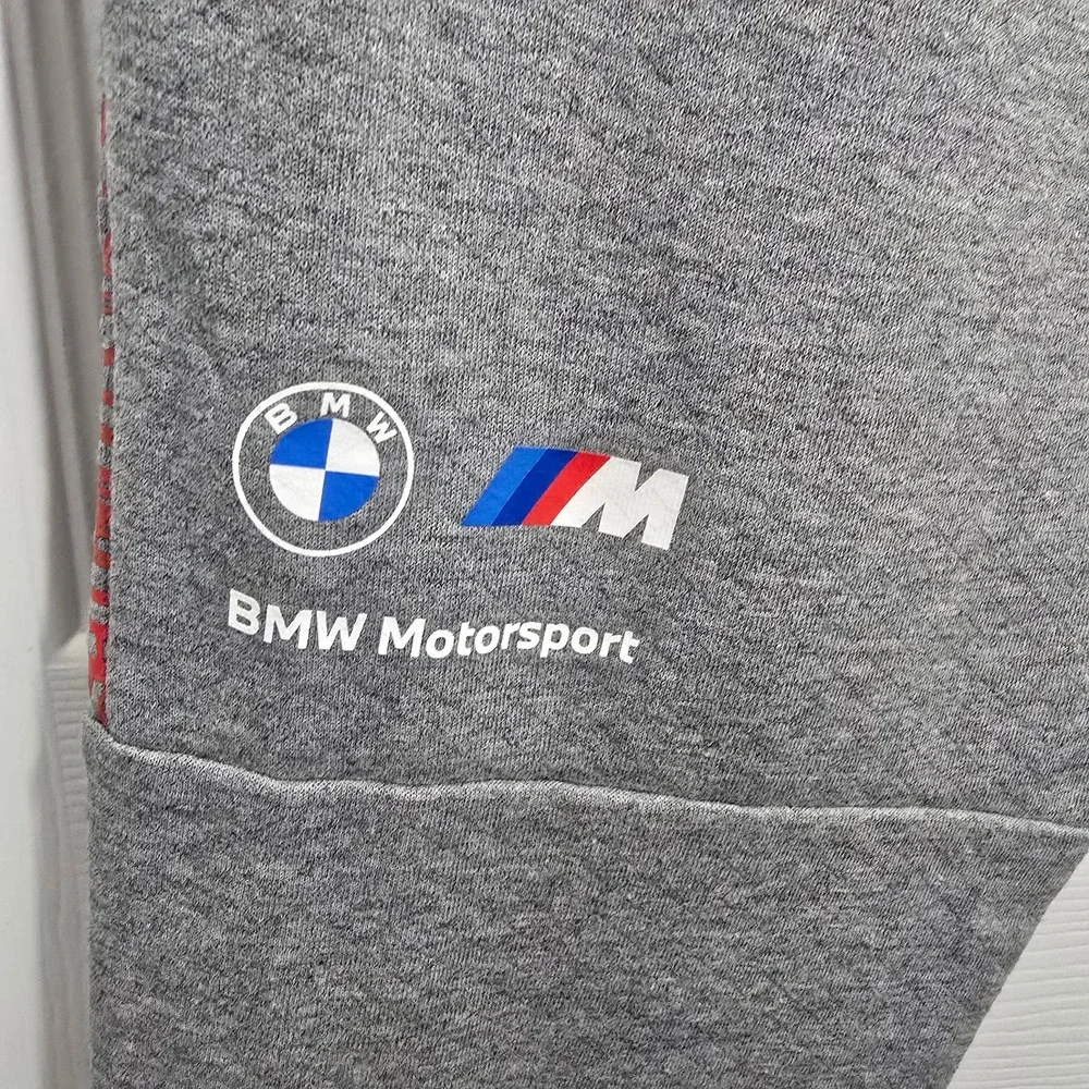 Puma BMW Motorsport Mens Gray Fleece Jogger Sweatpants‎ 531181-03 Size Small